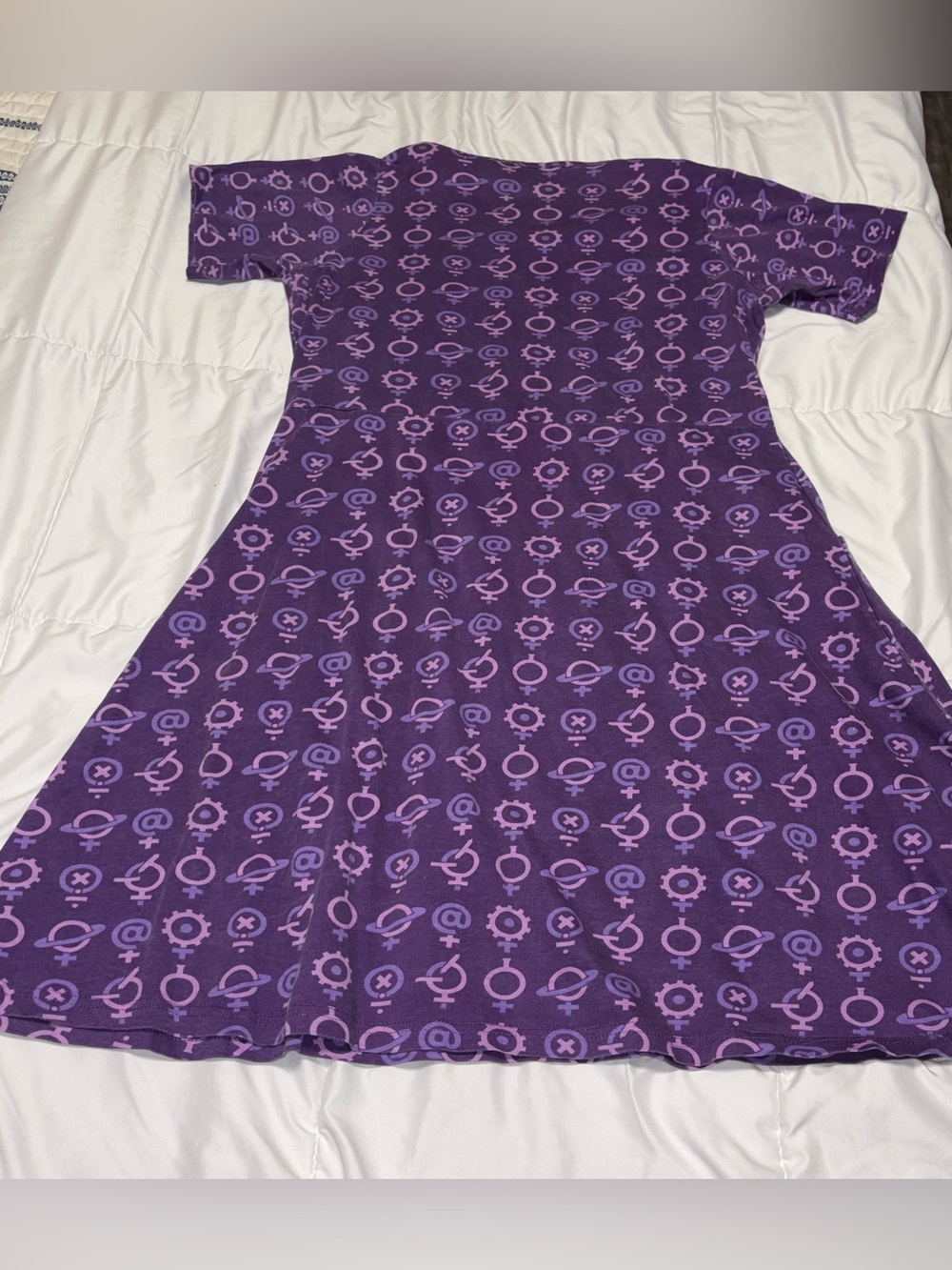 Svaha Womens Large Science Symbols Dress Purple Lavender - Picture 6 of 6